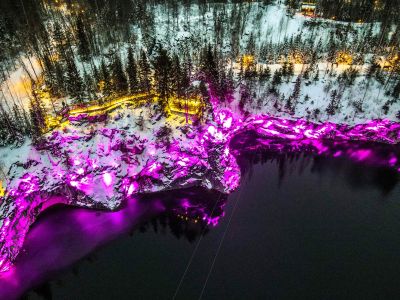 Рускеала в огнях - новогоднее мраморное царство
