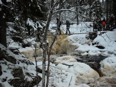 Большое путешествие по всей Карелии в Новый Год: водопады, Рускеала, Дед Мороз